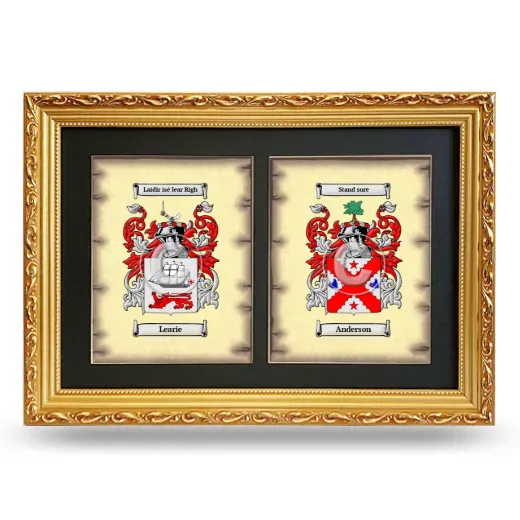 Double Coat of Arms Framed - Gold