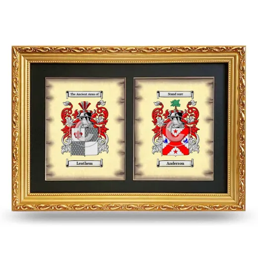 Double Coat of Arms Framed - Gold