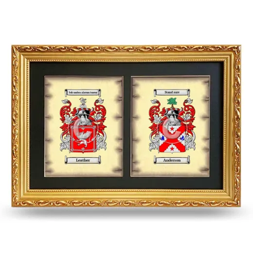 Double Coat of Arms Framed - Gold