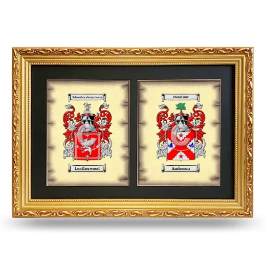 Double Coat of Arms Framed - Gold