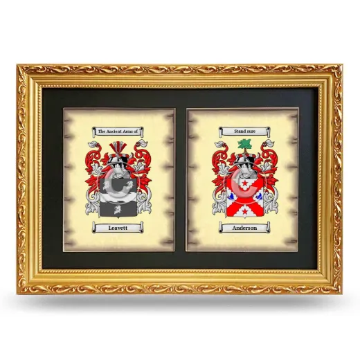 Double Coat of Arms Framed - Gold
