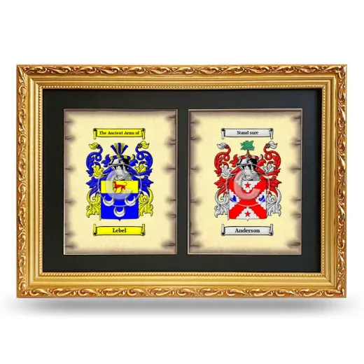 Double Coat of Arms Framed - Gold