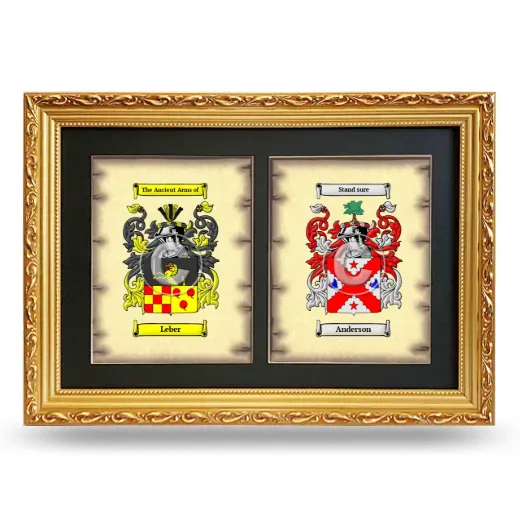 Double Coat of Arms Framed - Gold