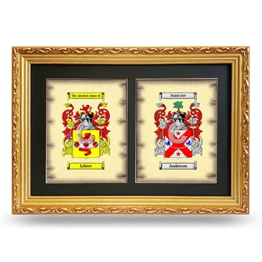 Double Coat of Arms Framed - Gold