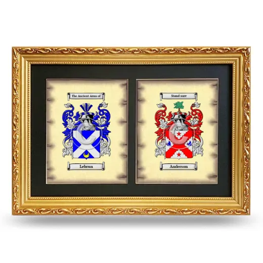 Double Coat of Arms Framed - Gold