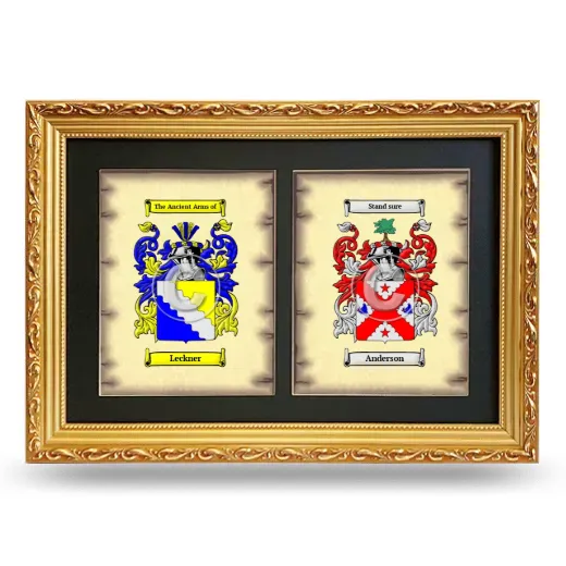Double Coat of Arms Framed - Gold