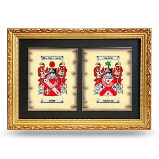 Double Coat of Arms Framed - Gold
