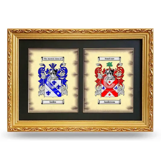 Double Coat of Arms Framed - Gold