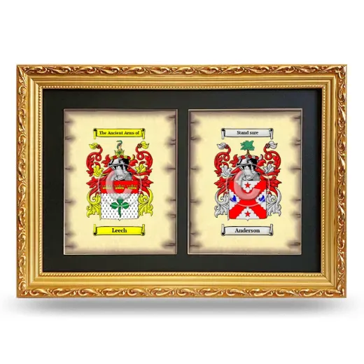 Double Coat of Arms Framed - Gold