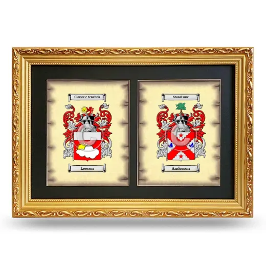 Double Coat of Arms Framed - Gold