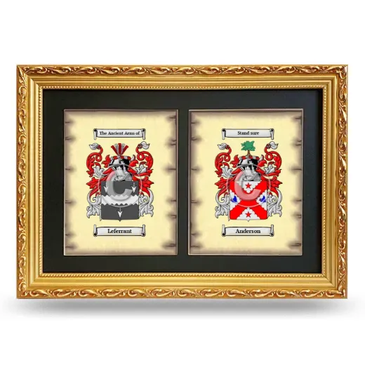 Double Coat of Arms Framed - Gold