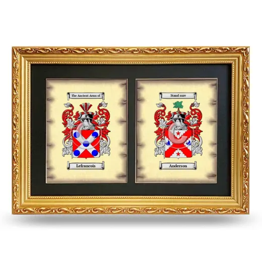Double Coat of Arms Framed - Gold