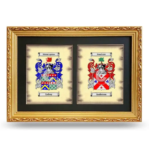 Double Coat of Arms Framed - Gold