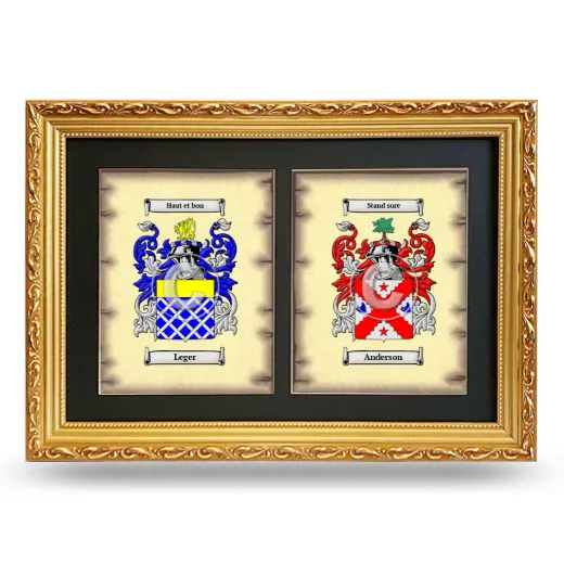 Double Coat of Arms Framed - Gold