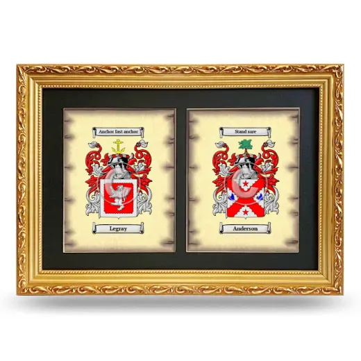 Double Coat of Arms Framed - Gold