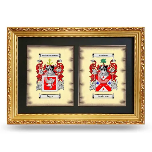 Double Coat of Arms Framed - Gold