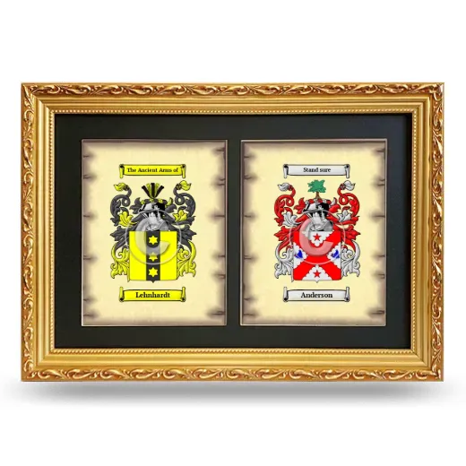 Double Coat of Arms Framed - Gold