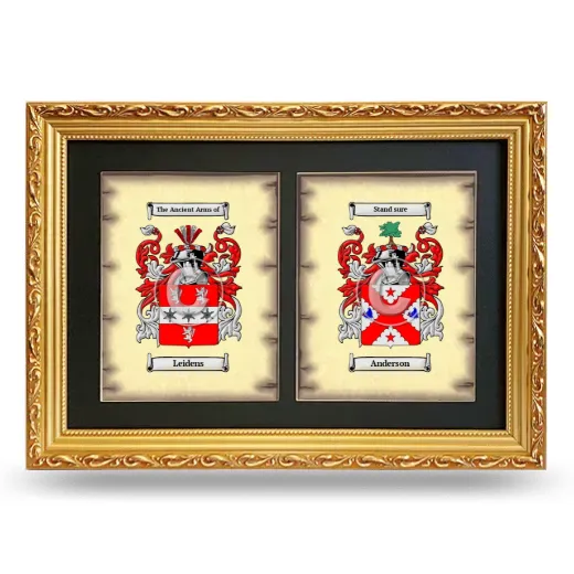 Double Coat of Arms Framed - Gold