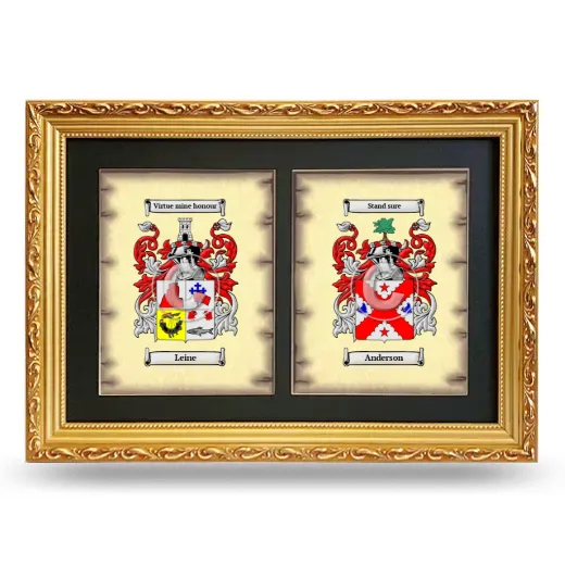 Double Coat of Arms Framed - Gold