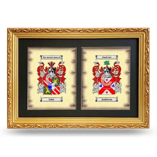Double Coat of Arms Framed - Gold