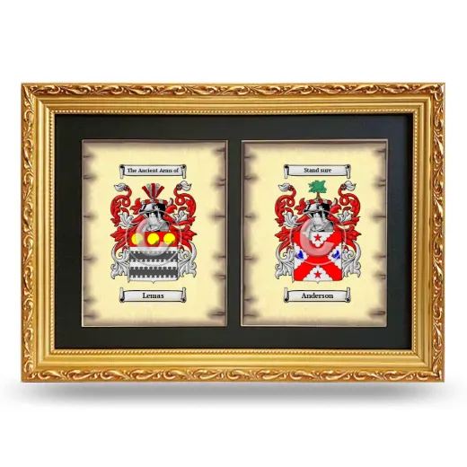 Double Coat of Arms Framed - Gold