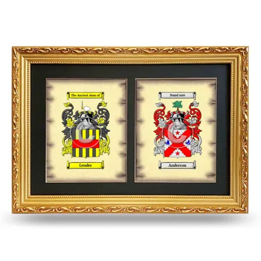 Double Coat of Arms Framed - Gold