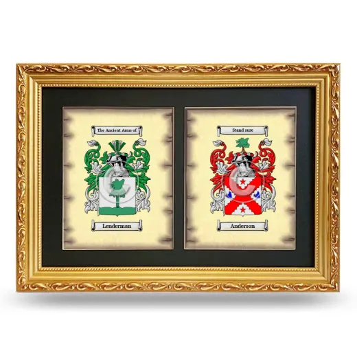 Double Coat of Arms Framed - Gold