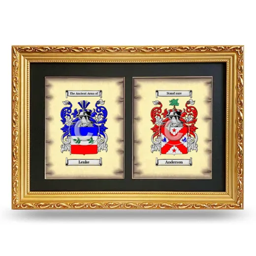 Double Coat of Arms Framed - Gold