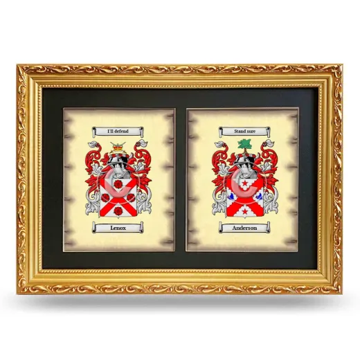 Double Coat of Arms Framed - Gold
