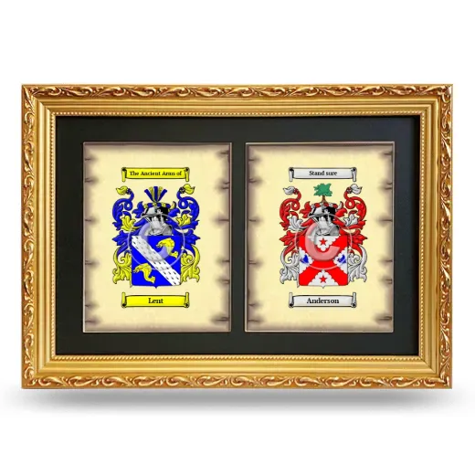 Double Coat of Arms Framed - Gold
