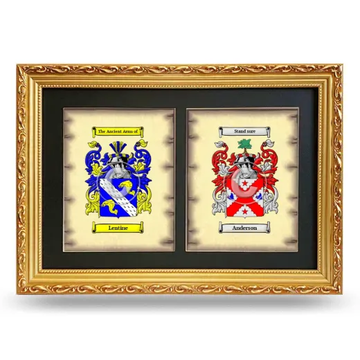 Double Coat of Arms Framed - Gold