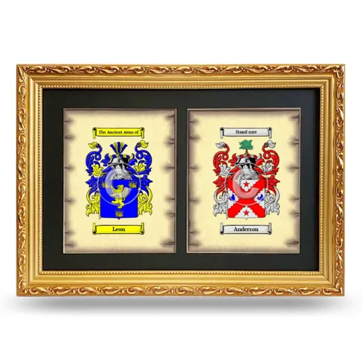 Double Coat of Arms Framed - Gold