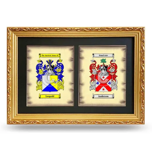 Double Coat of Arms Framed - Gold