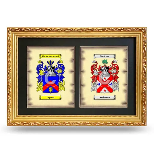 Double Coat of Arms Framed - Gold