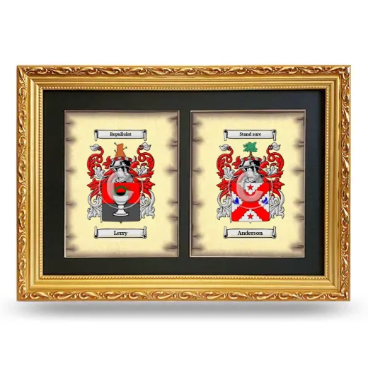 Double Coat of Arms Framed - Gold