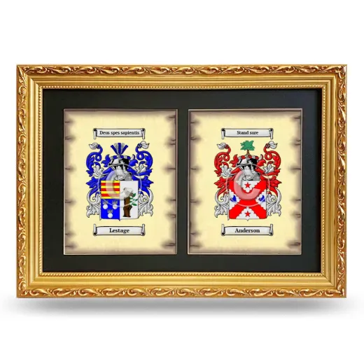 Double Coat of Arms Framed - Gold