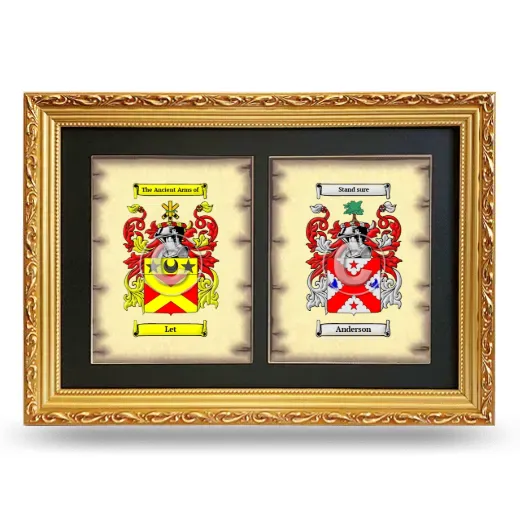 Double Coat of Arms Framed - Gold