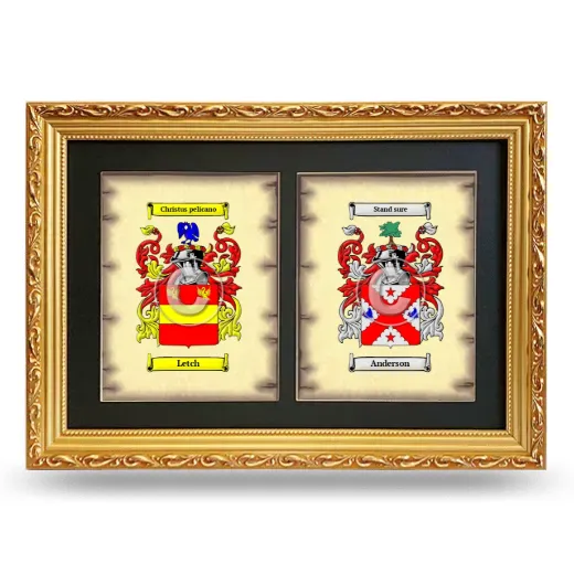 Double Coat of Arms Framed - Gold