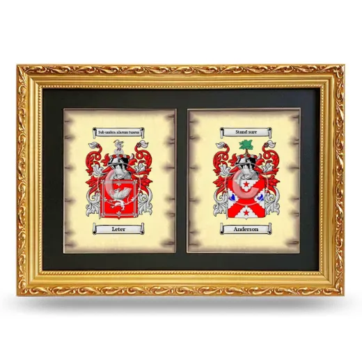 Double Coat of Arms Framed - Gold