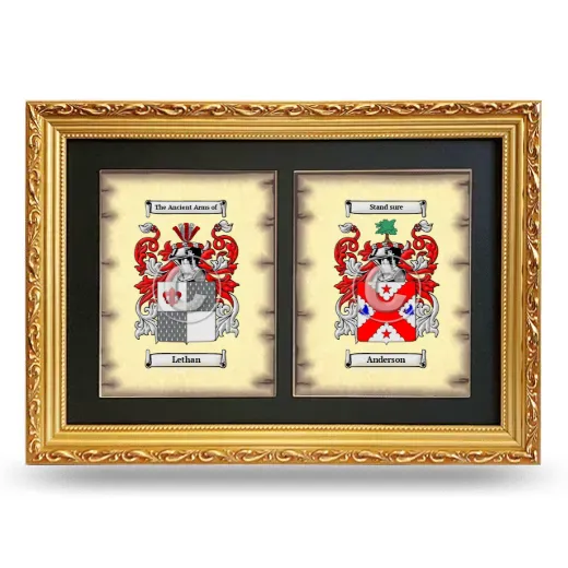 Double Coat of Arms Framed - Gold