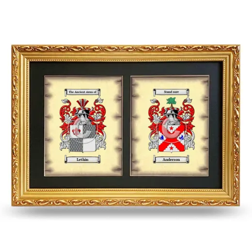 Double Coat of Arms Framed - Gold