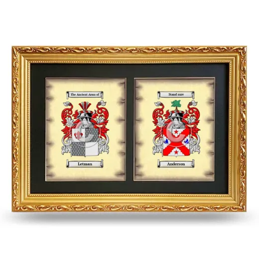 Double Coat of Arms Framed - Gold