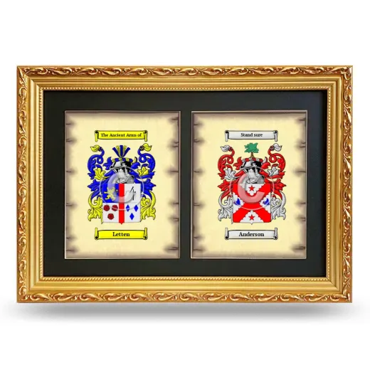 Double Coat of Arms Framed - Gold