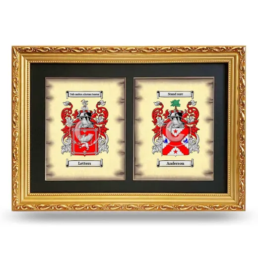Double Coat of Arms Framed - Gold