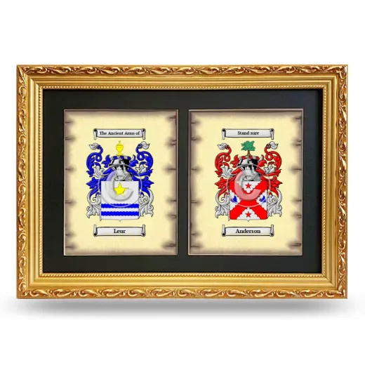 Double Coat of Arms Framed - Gold