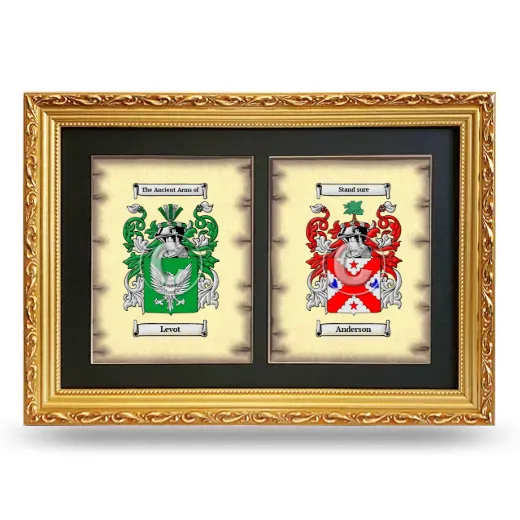 Double Coat of Arms Framed - Gold