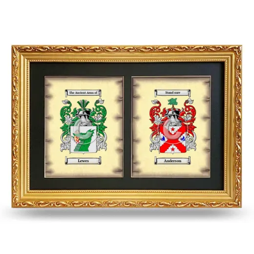 Double Coat of Arms Framed - Gold