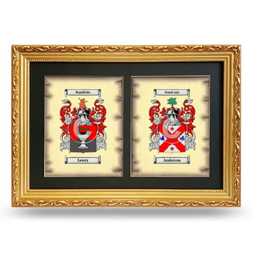 Double Coat of Arms Framed - Gold