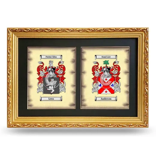 Double Coat of Arms Framed - Gold