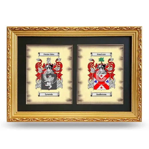 Double Coat of Arms Framed - Gold